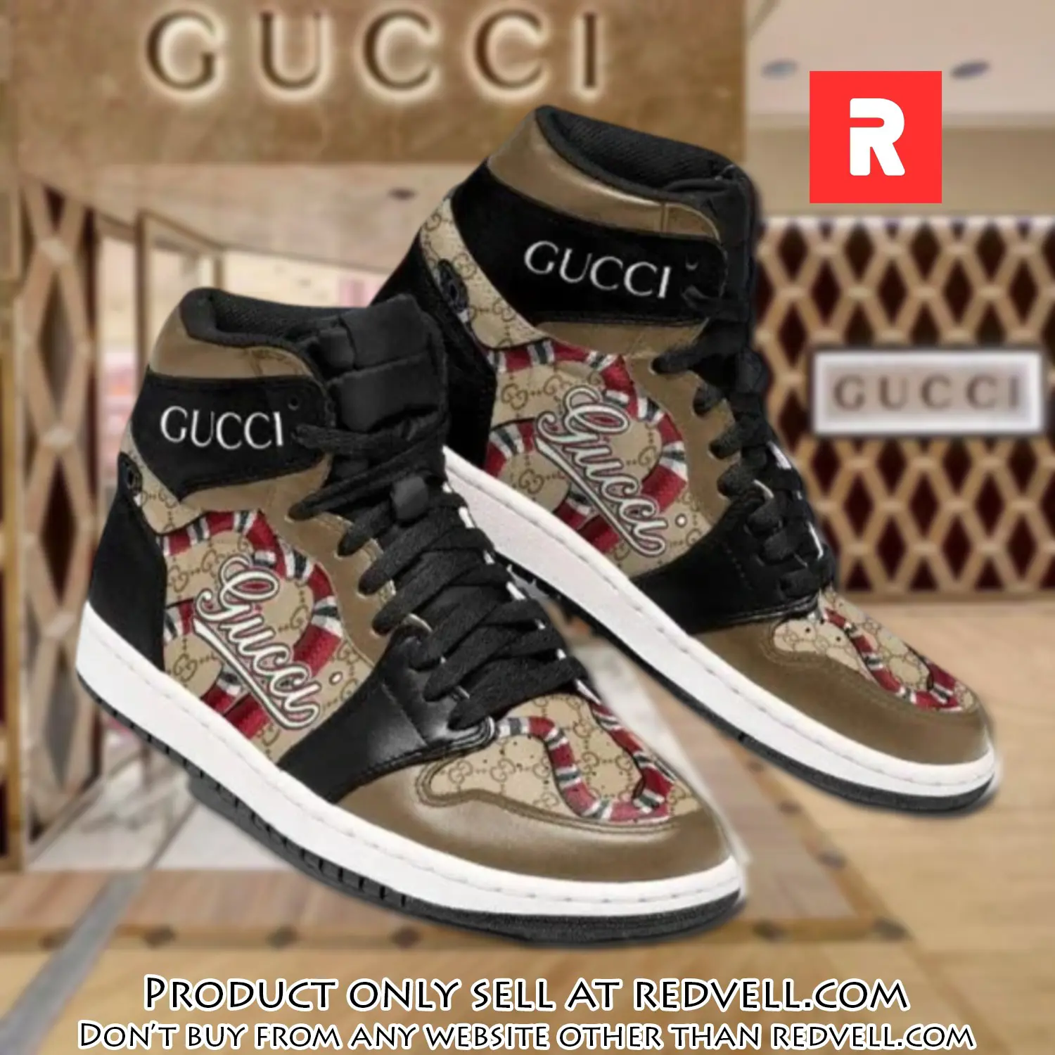 Gucci snake brown high air jordan sneaker shoes rv3451594